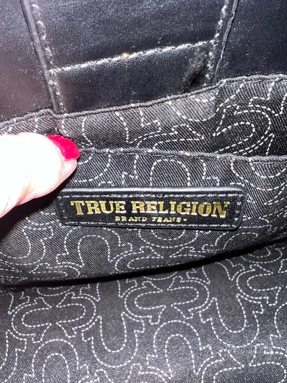 True Religion Modern Edge Black Tote Bag With Crossbody Strap